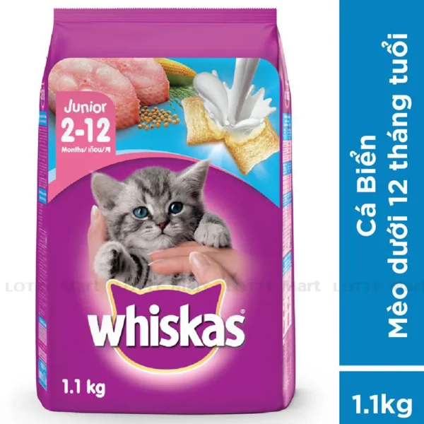 Hạt Whiskas cho mèo con dưới 12 tháng tuổi